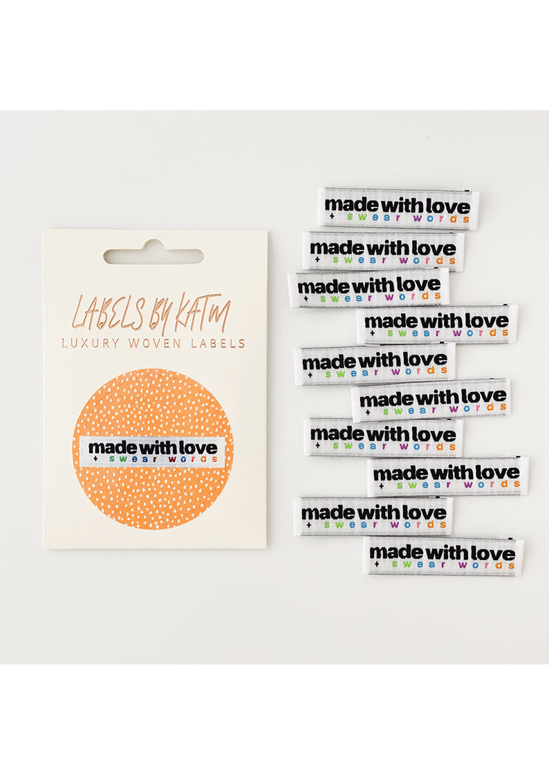 Made with Love and Swear Words Woven Labels