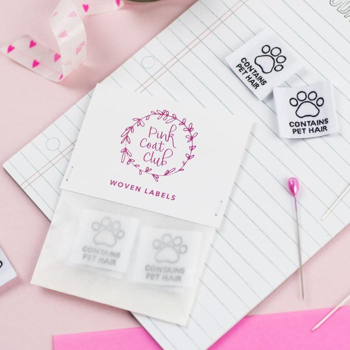 Contains Pet Hair Woven Labels