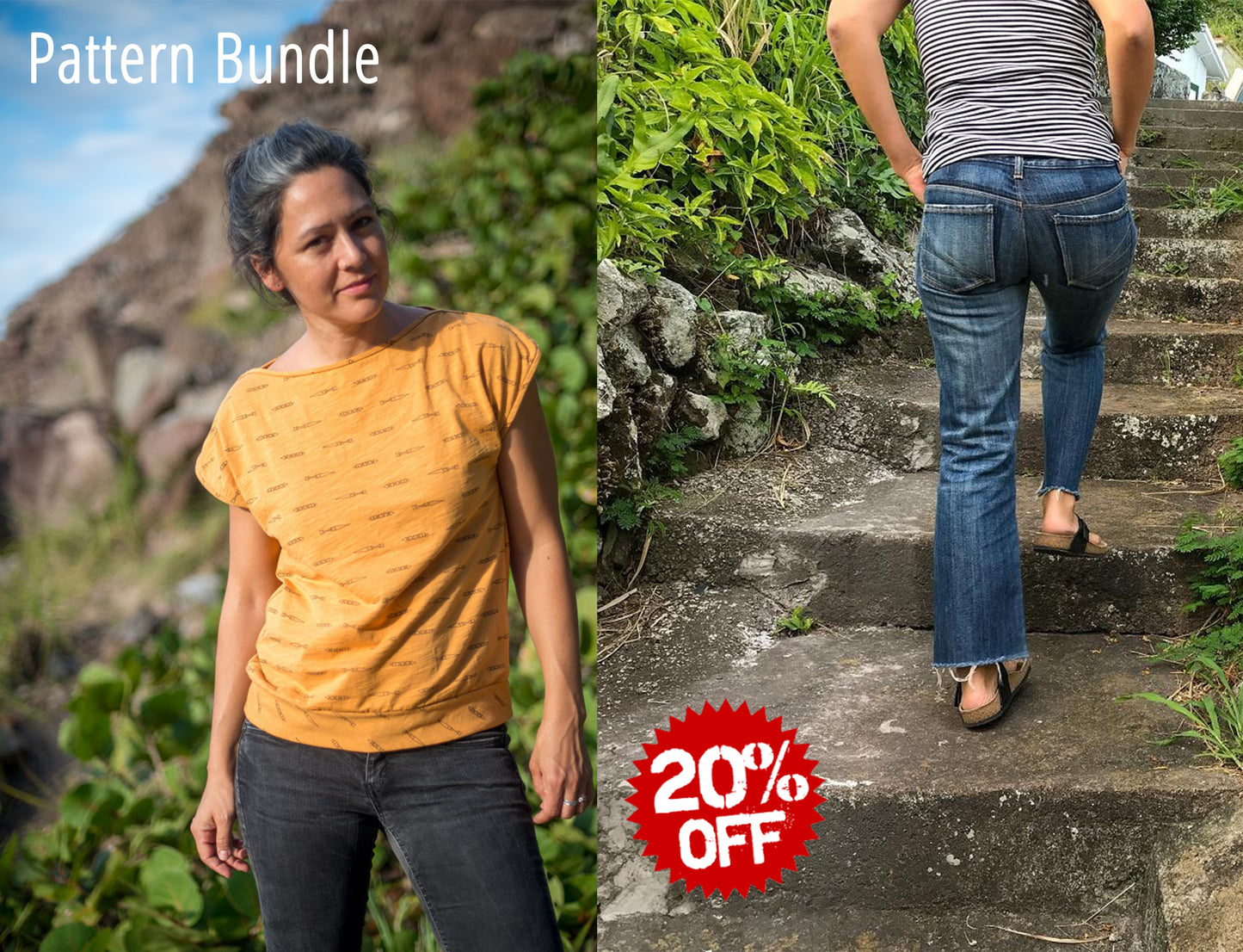 La Brea Tee & 101 Jeans Pattern Bundle